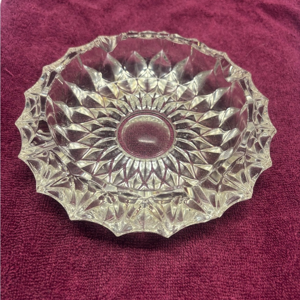 Large Vintage Crystal Ashtray